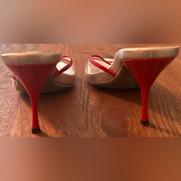 Ladies Prada Vintage Silver & Red Translucent Heels - Picture 8 of 14
